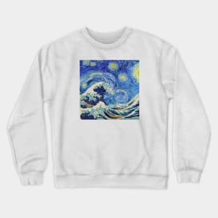 The Great Wave x Starry Night - Hokusai x Van Gogh Crewneck Sweatshirt
